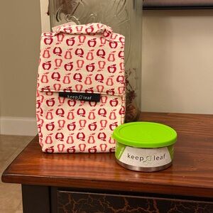 KEEP LEAF Insulated Lunch Bag & Three Stainless Steel Leak Proof Containers